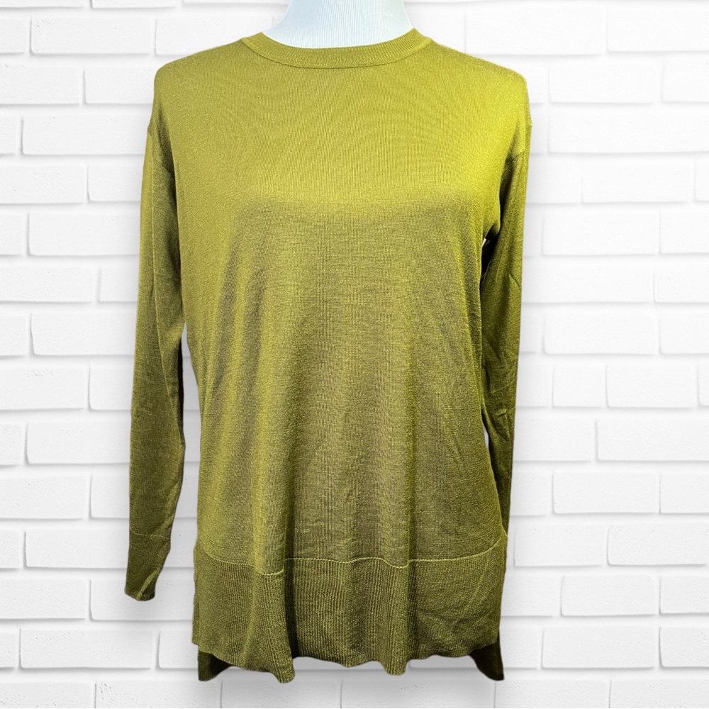 H&M Lonsleeve Army/Olive Green High-Low Sweater NWOT Small